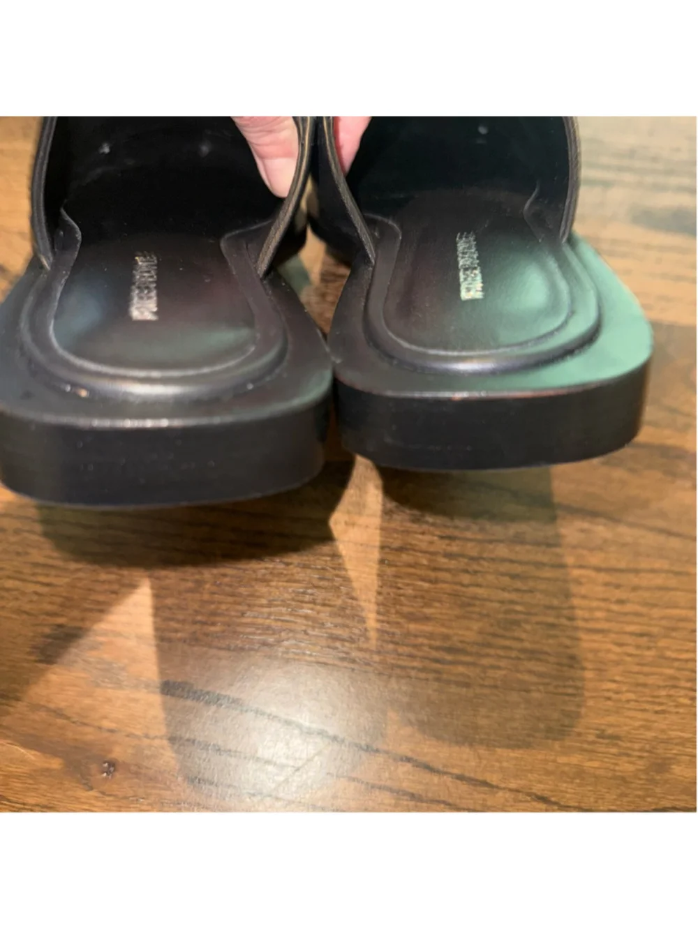 New Free People Becky Black Leather Mules SZ 7